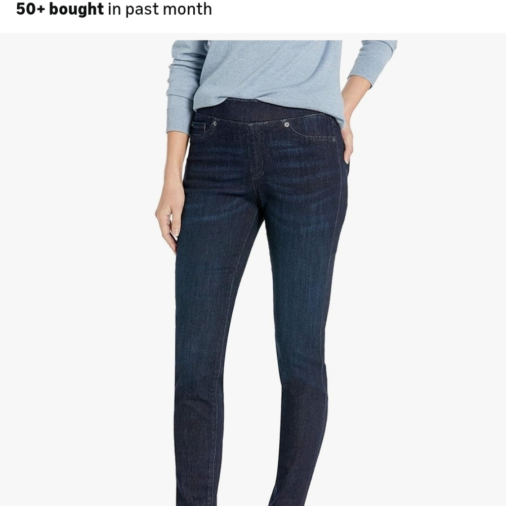 Womens Mid-Rise Stretch Pull-On Jegging -

 Dark Blue Jeans